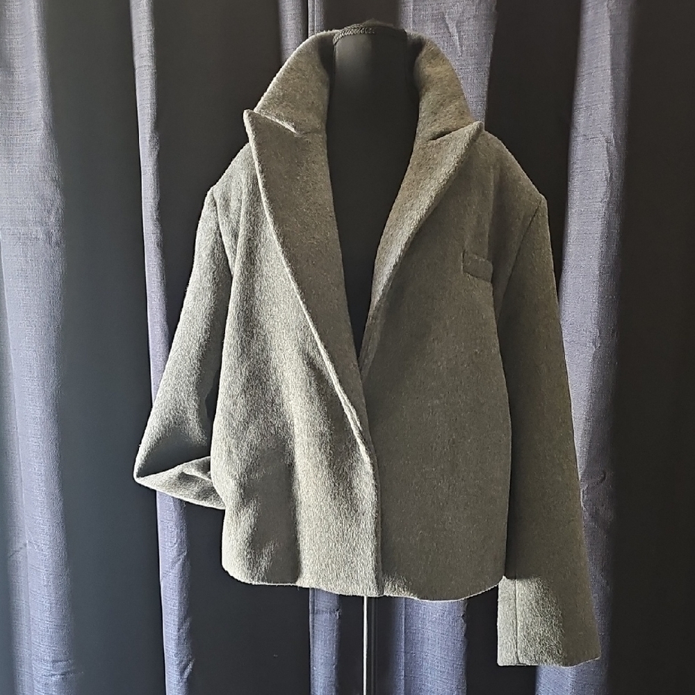 OAK + FORT Heather Dark Gray Coat